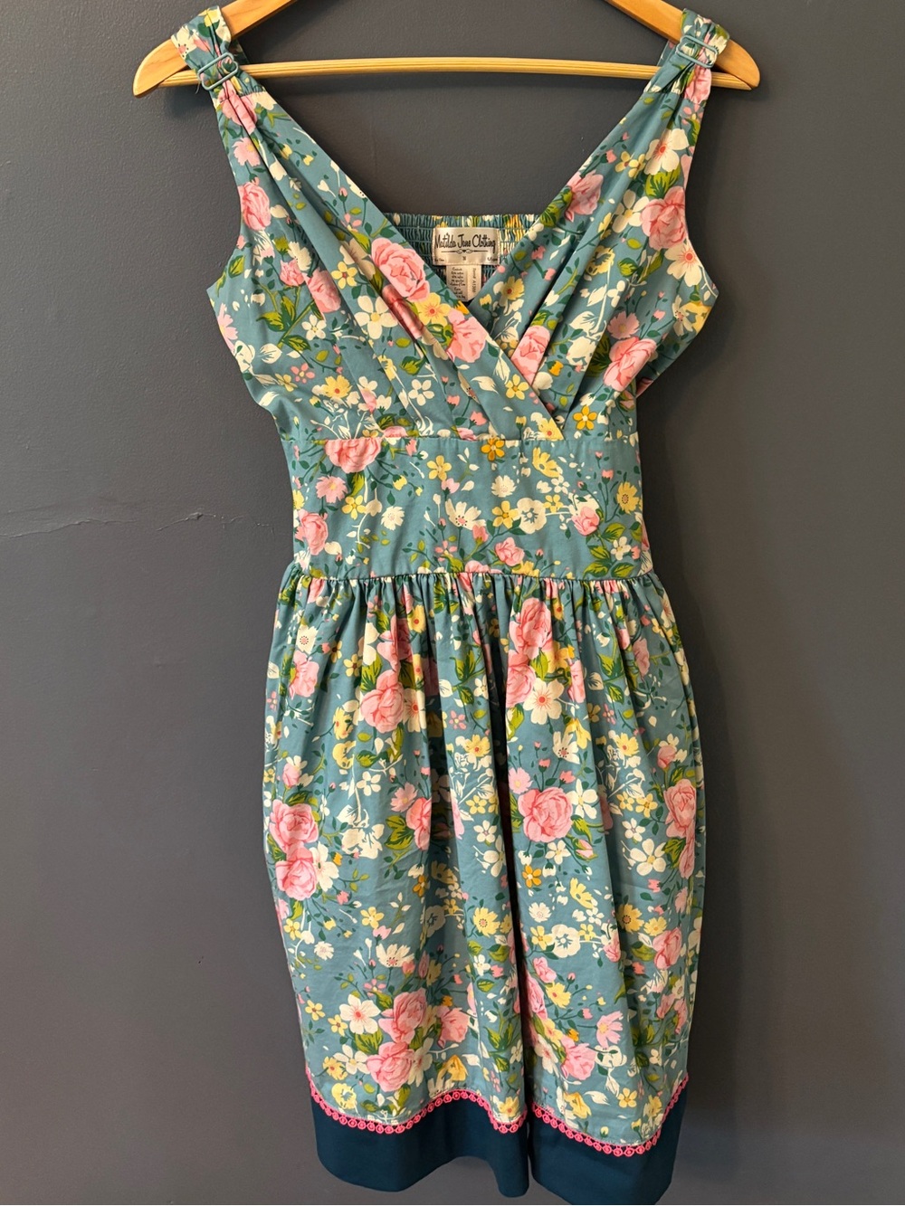 Matilda Jane Floral Midi 1950s Dress “from the garden” with Pink Roses